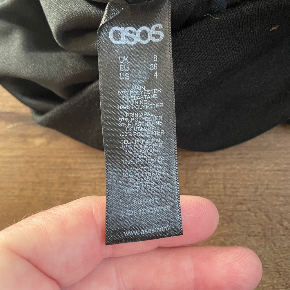 Asos petite black midi dress side cutouts 4 - Picture 7 of 8